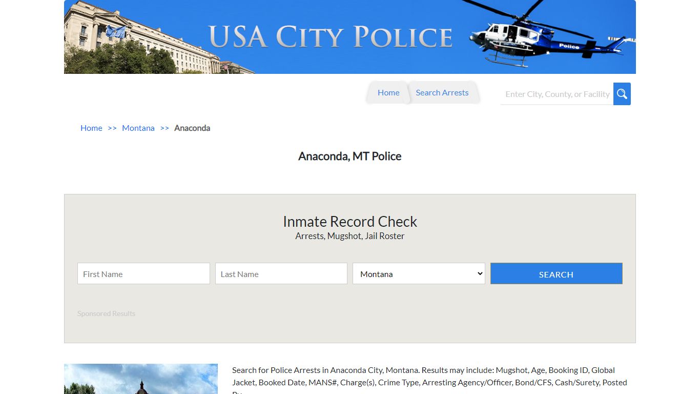 Anaconda, MT Police | Jail Records